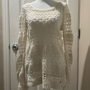 Y2K Hollister Cream Crochet Knit Sweater